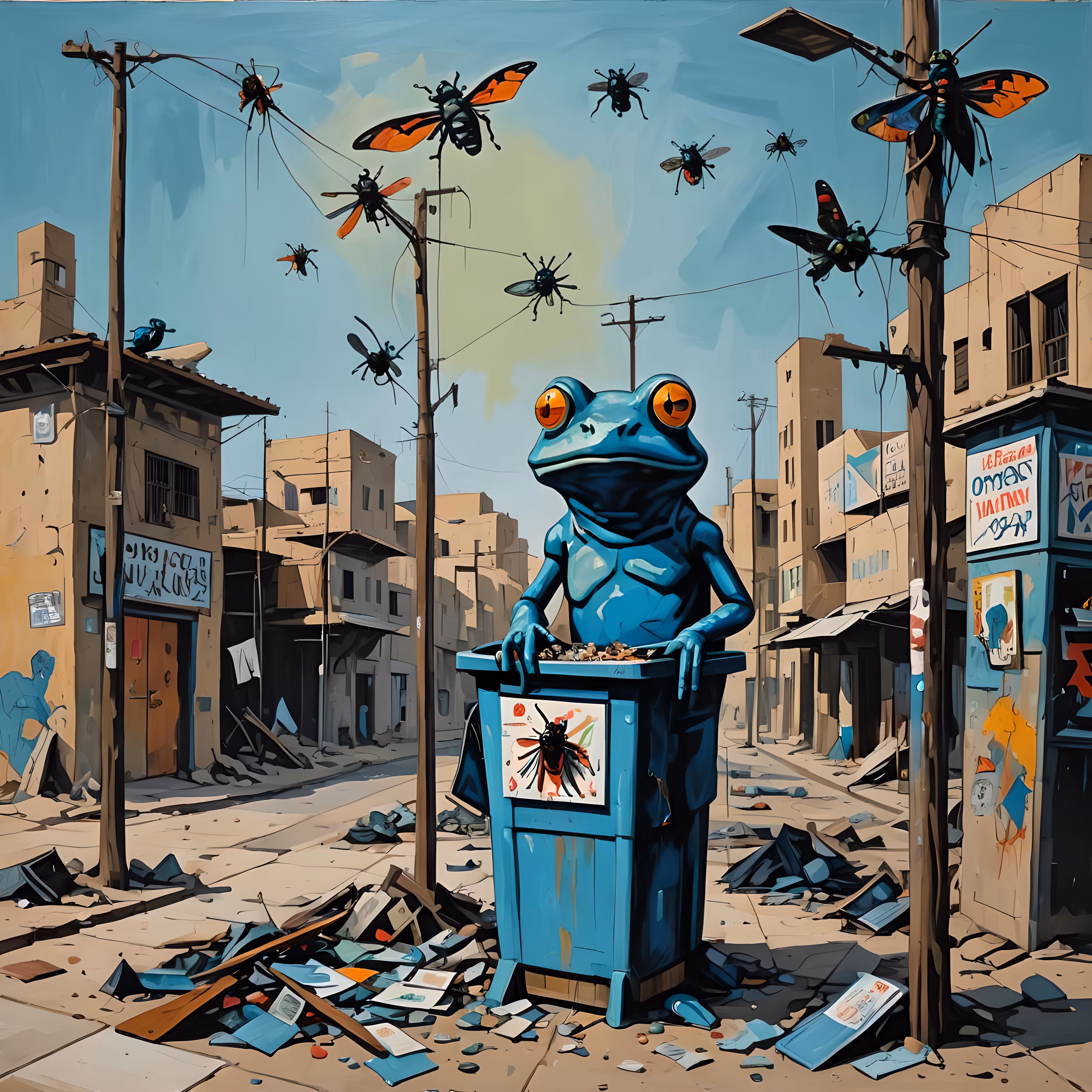 NFT Poet: Froggy Trash Pole Fly