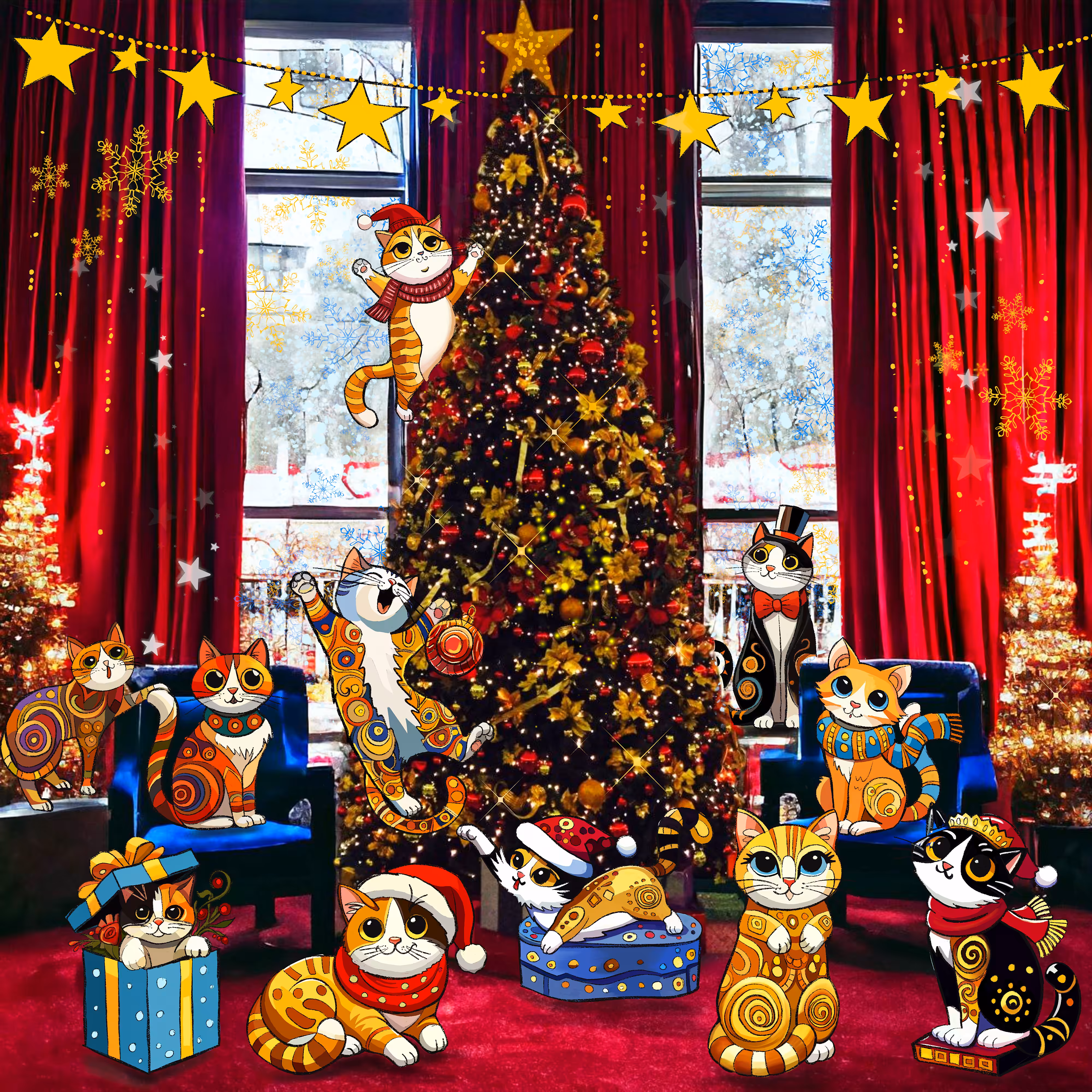 Merry New Year's cats — the holiday begins! 🐾🎄