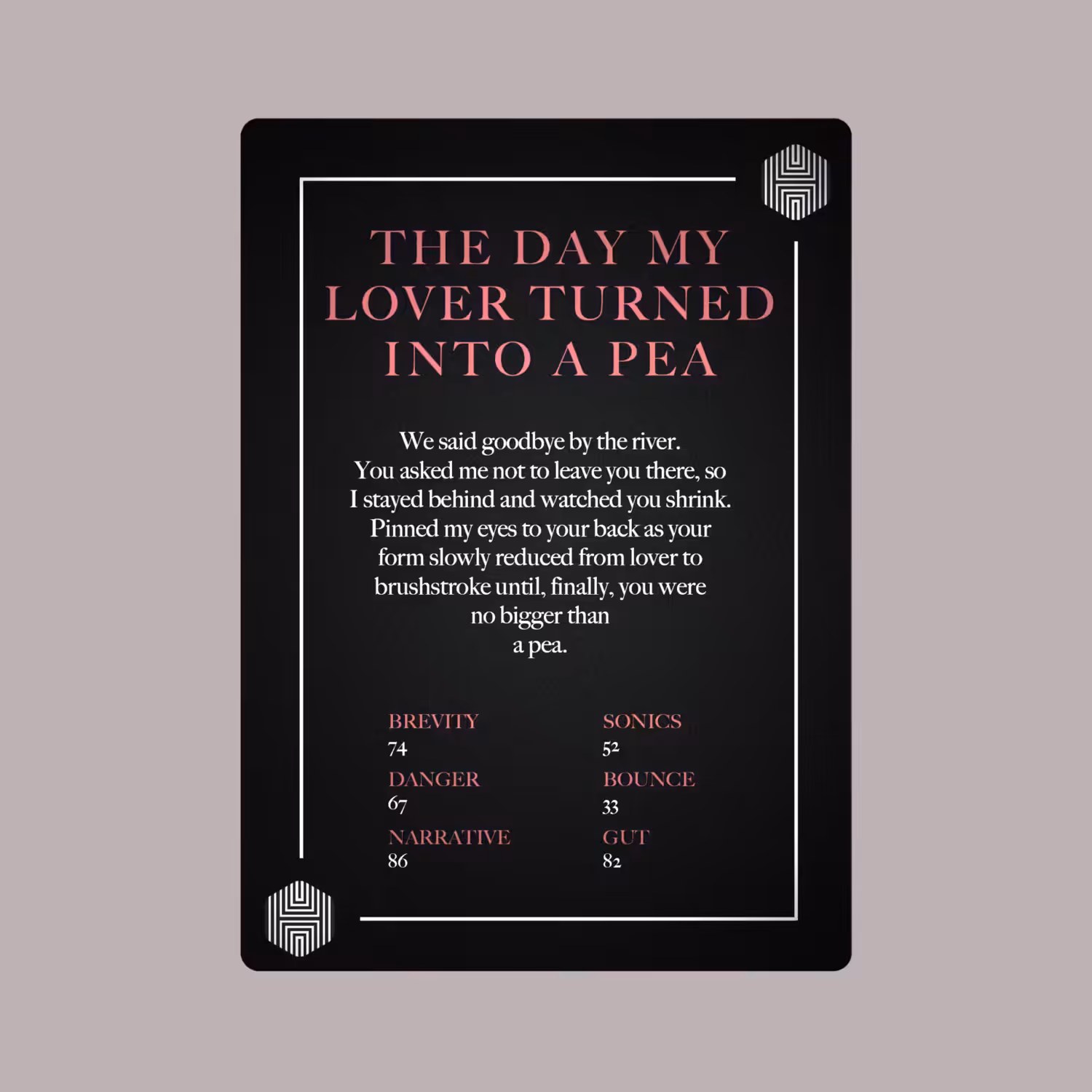 POETRY CARDS VOL 1 | META/VERSE: 023 - THE DAY MY LOVER TURNED INTO A PEA