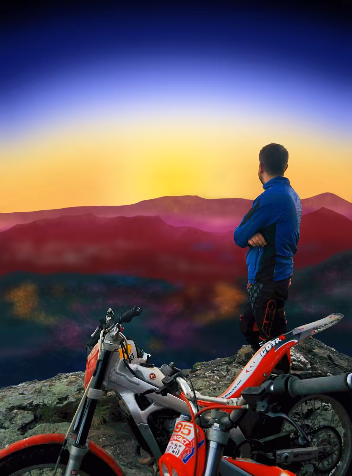 Rider Overlooking Sunset