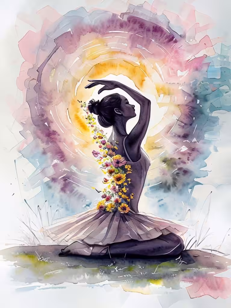Ballerina and flowers 