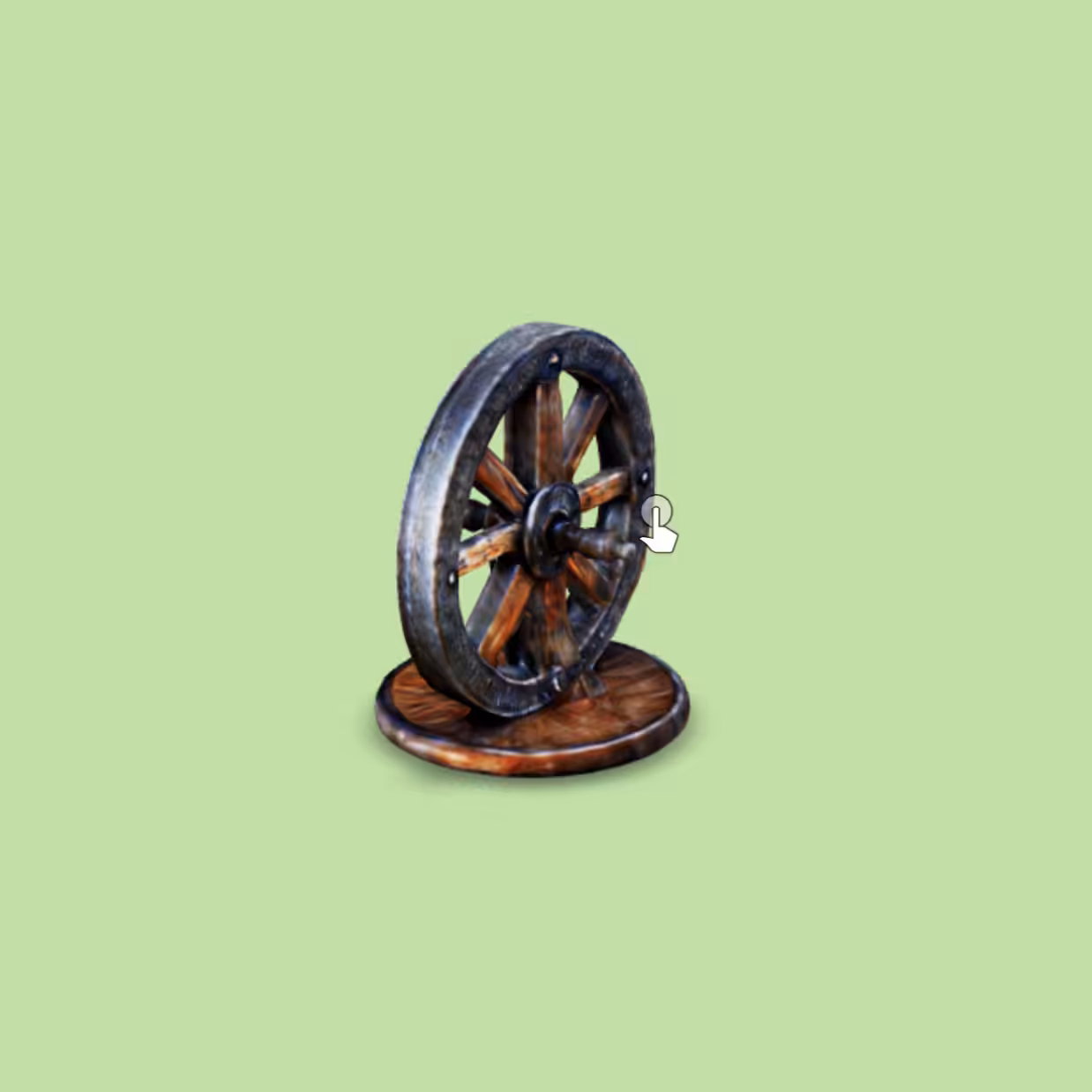 ReadilyMades - "Metal wheel mounted on painted wood stool"