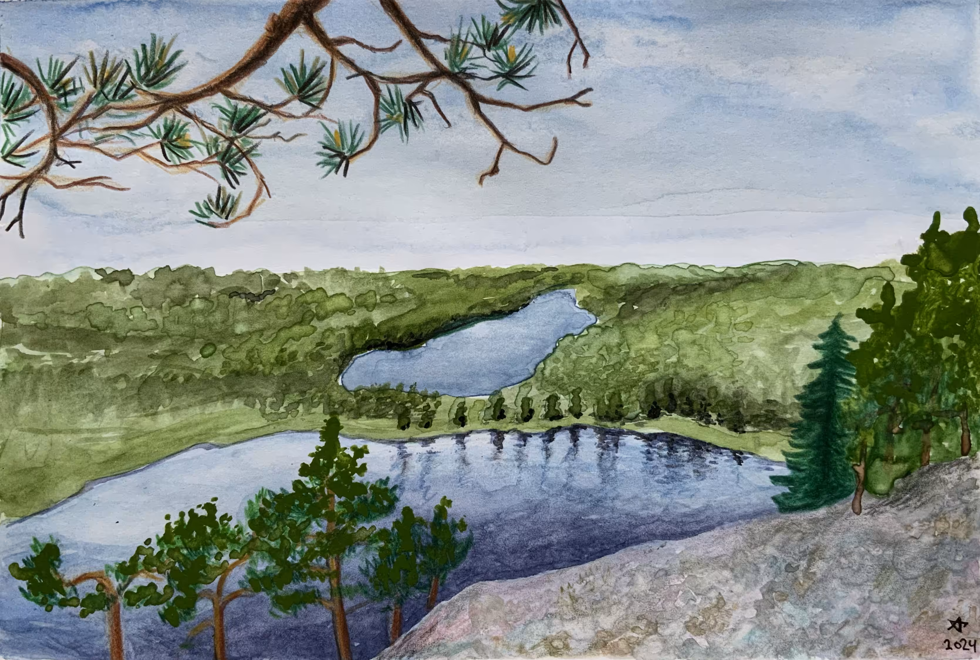 Watercolours: Panoramic Perspective Study