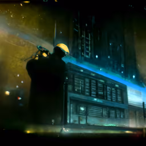 Cyberpunk Noir Art Deco Detective In Space B