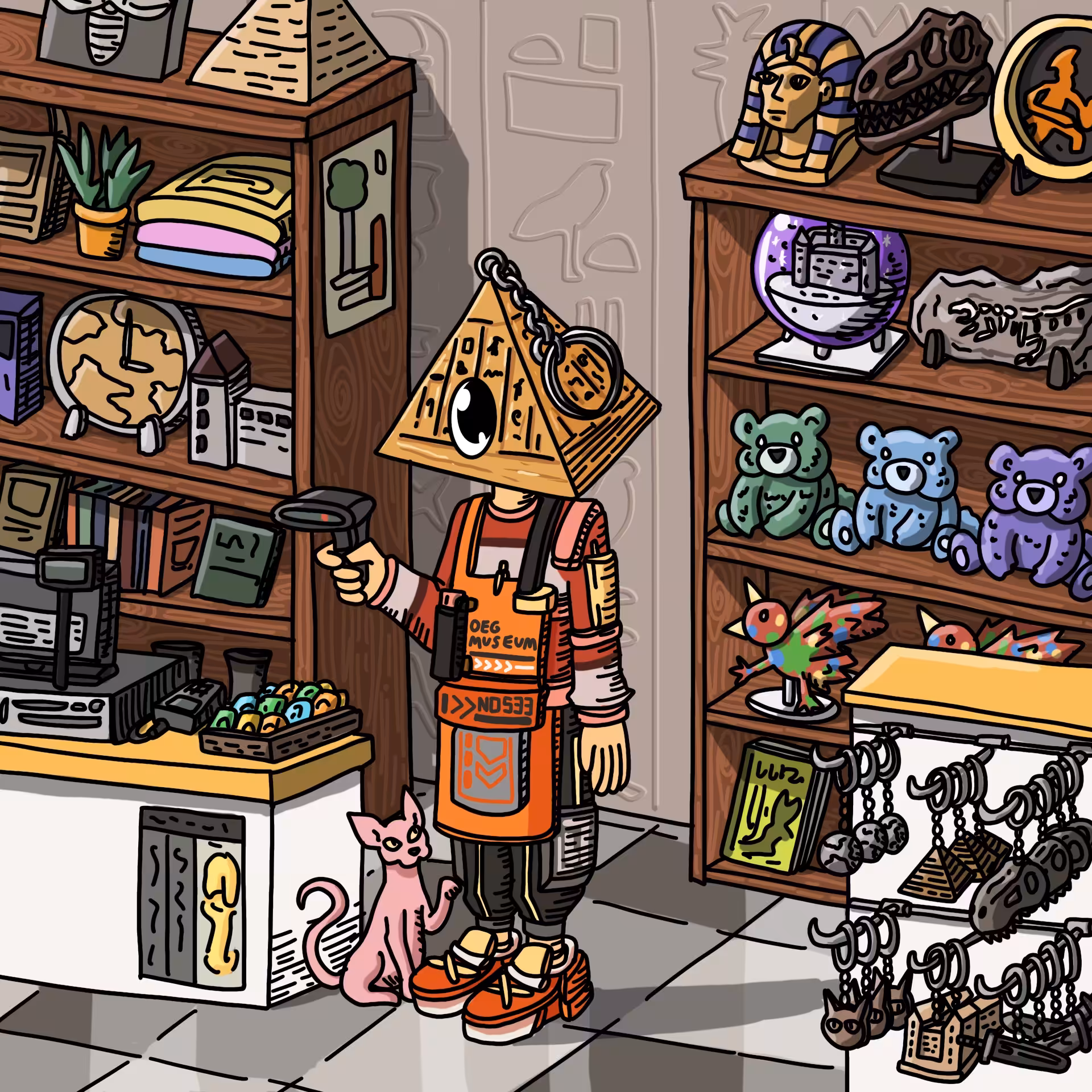One eyed guys: Giftshop attendant OEG