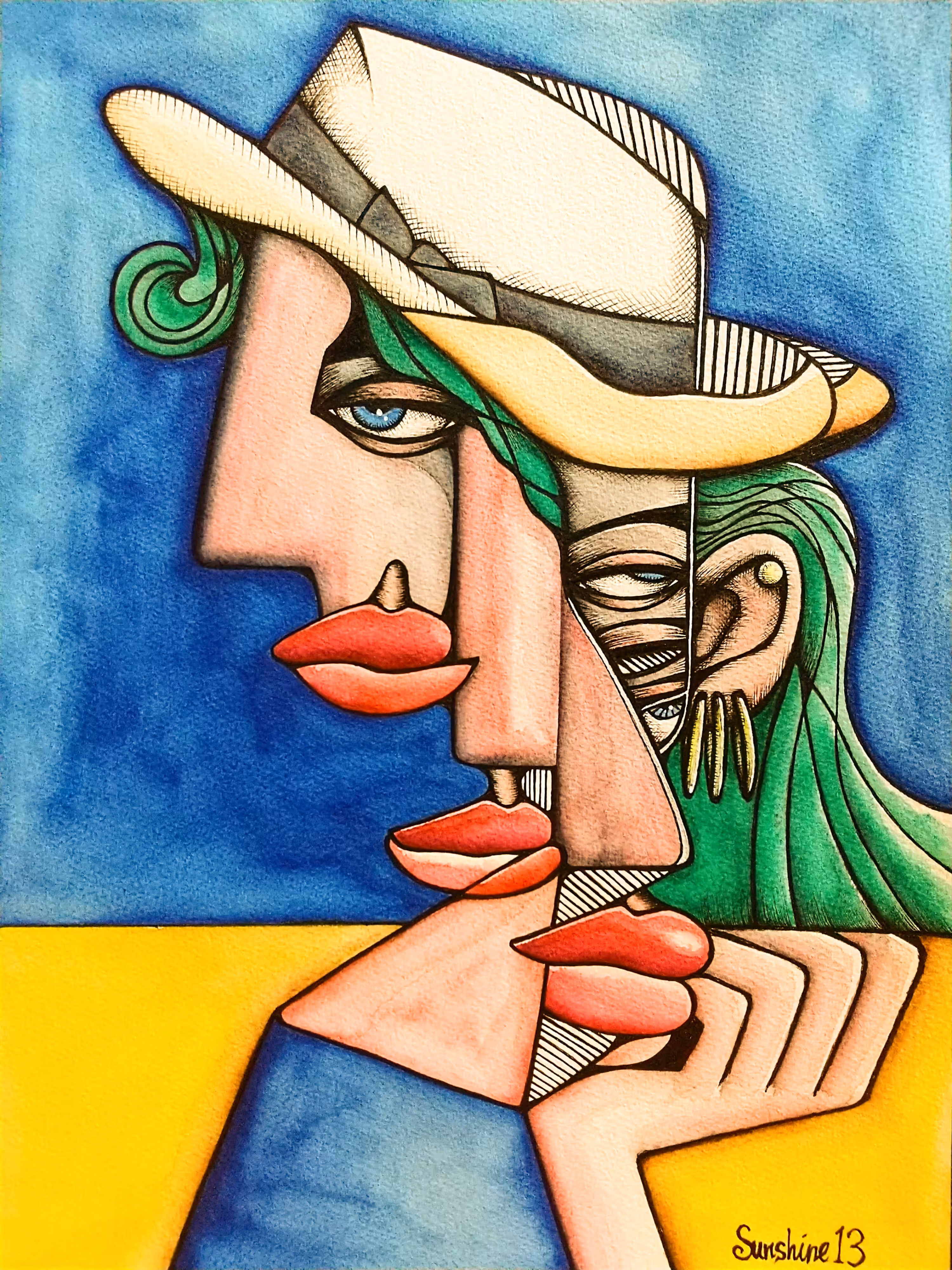 Woman with a straw hat