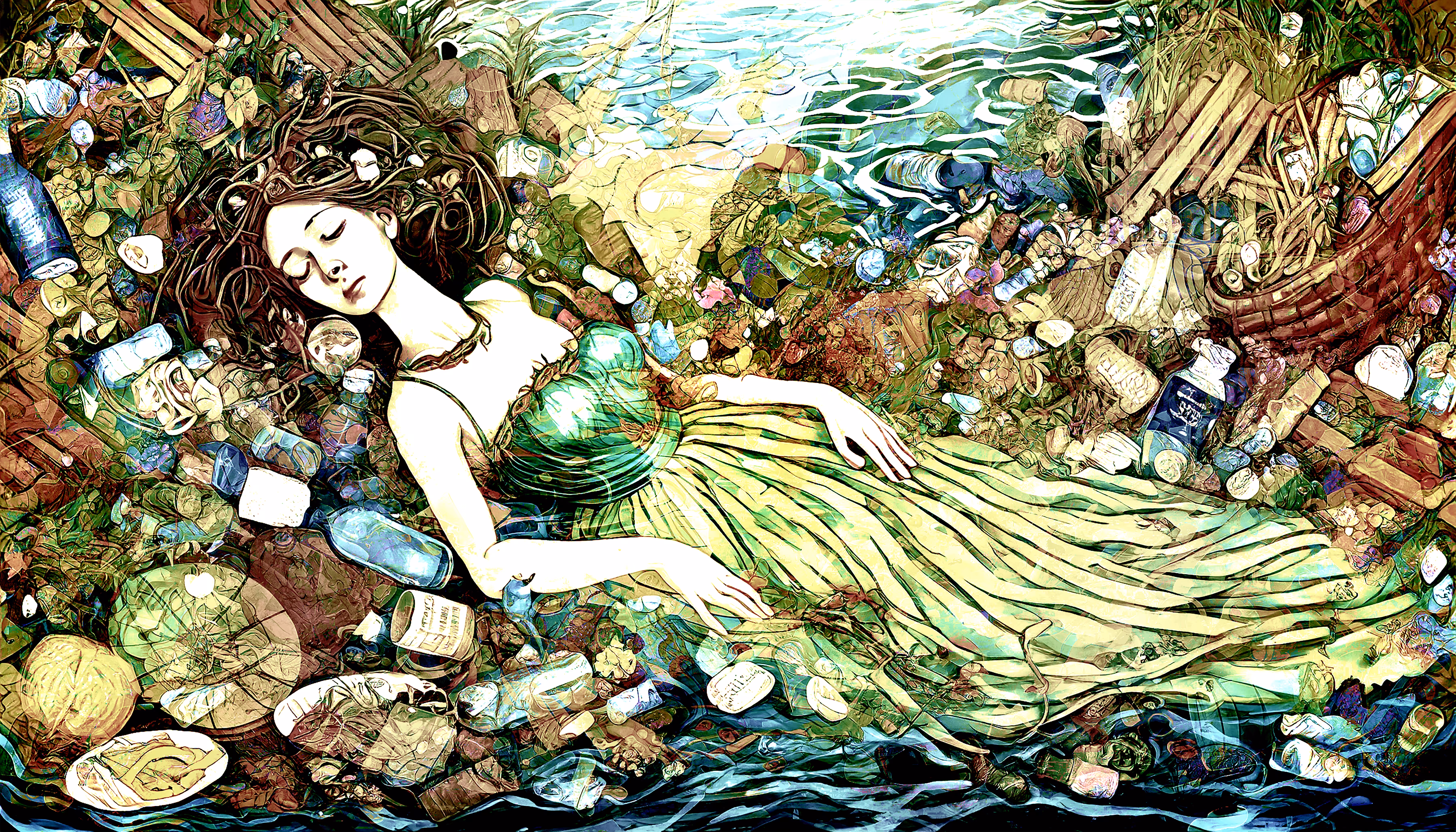 Ophelia Reclines in a Riverbed of Trash