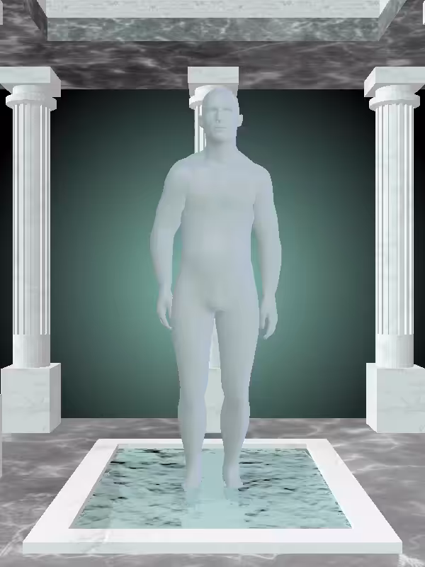 HeavenComputer: The Jumping Matte Pale Green Man #4099