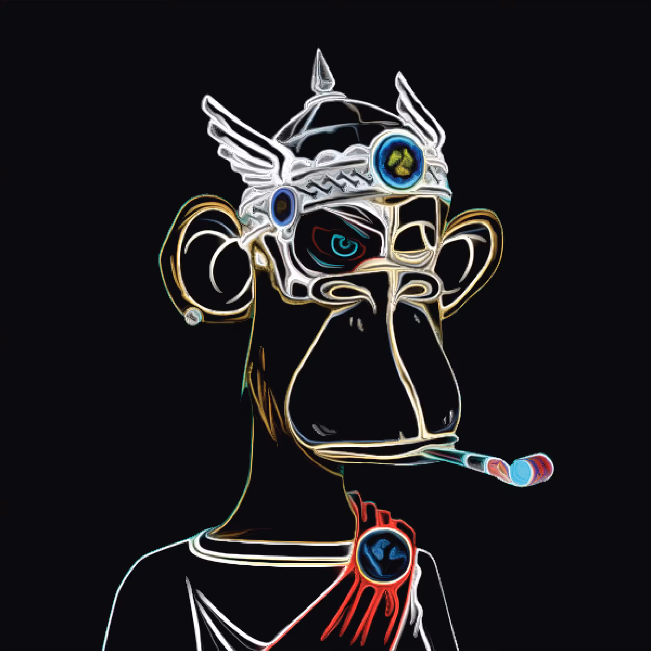 neon bored ape #293