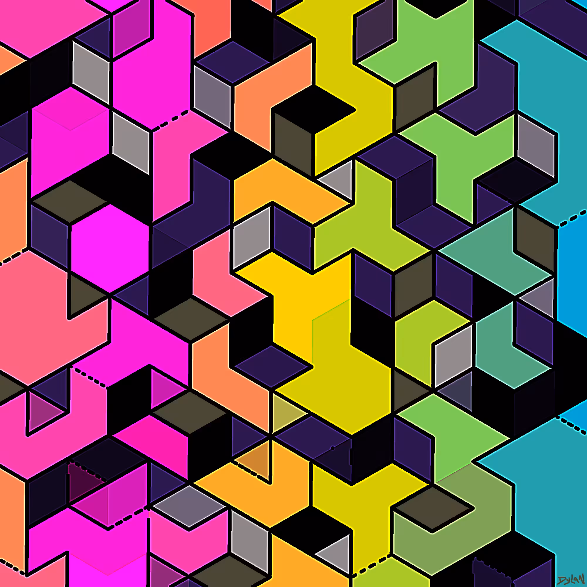 Rainbow cryptocubism