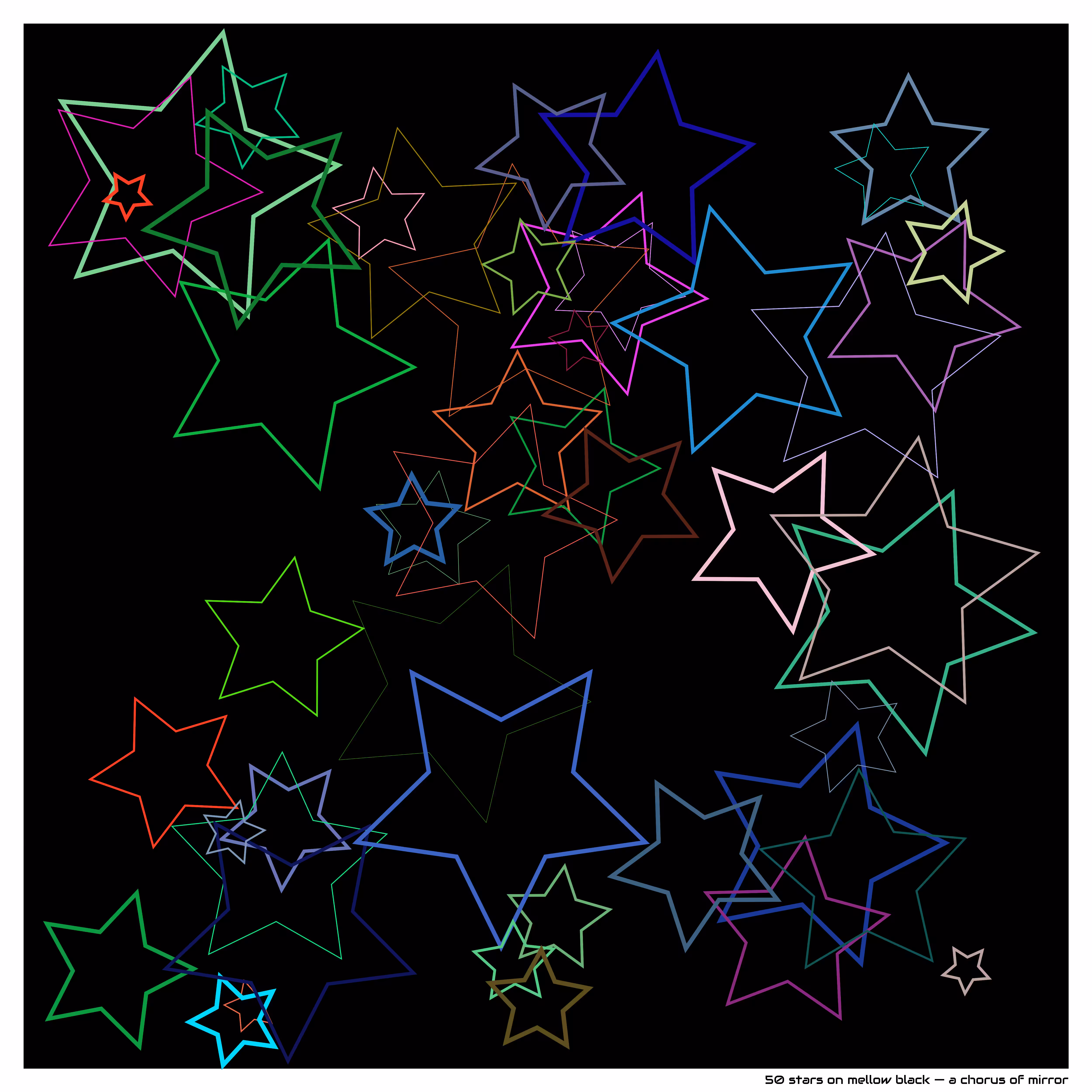 50 stars on Mellow black — a Chorus of Mirror