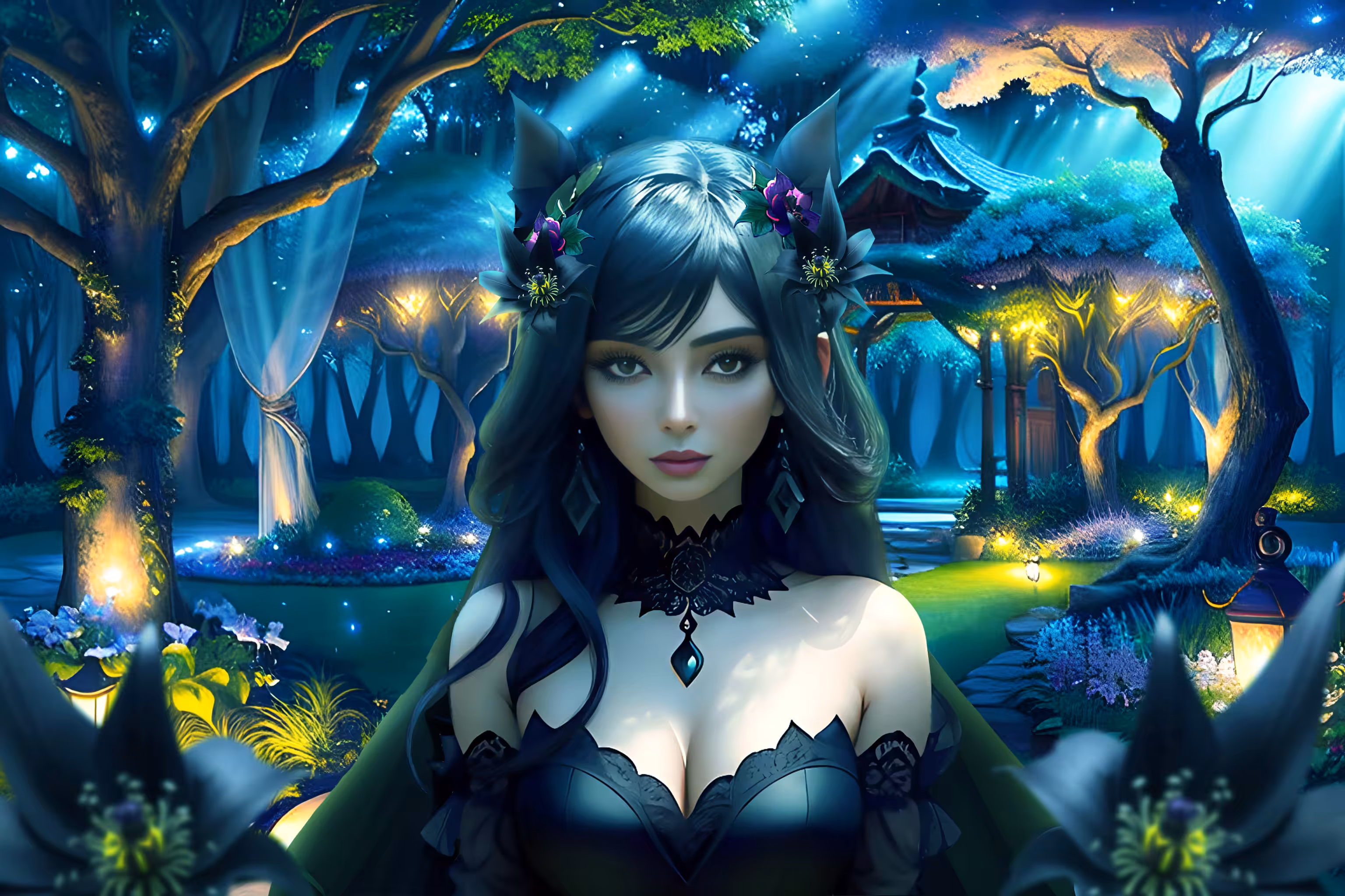 RAVEENA- THE BLACK BAT FLOWER GIRL