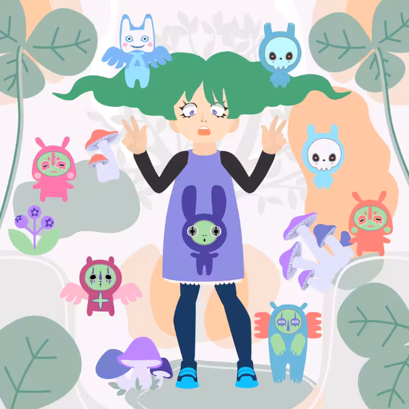 The Girl and the Magic Forest Spirits #1