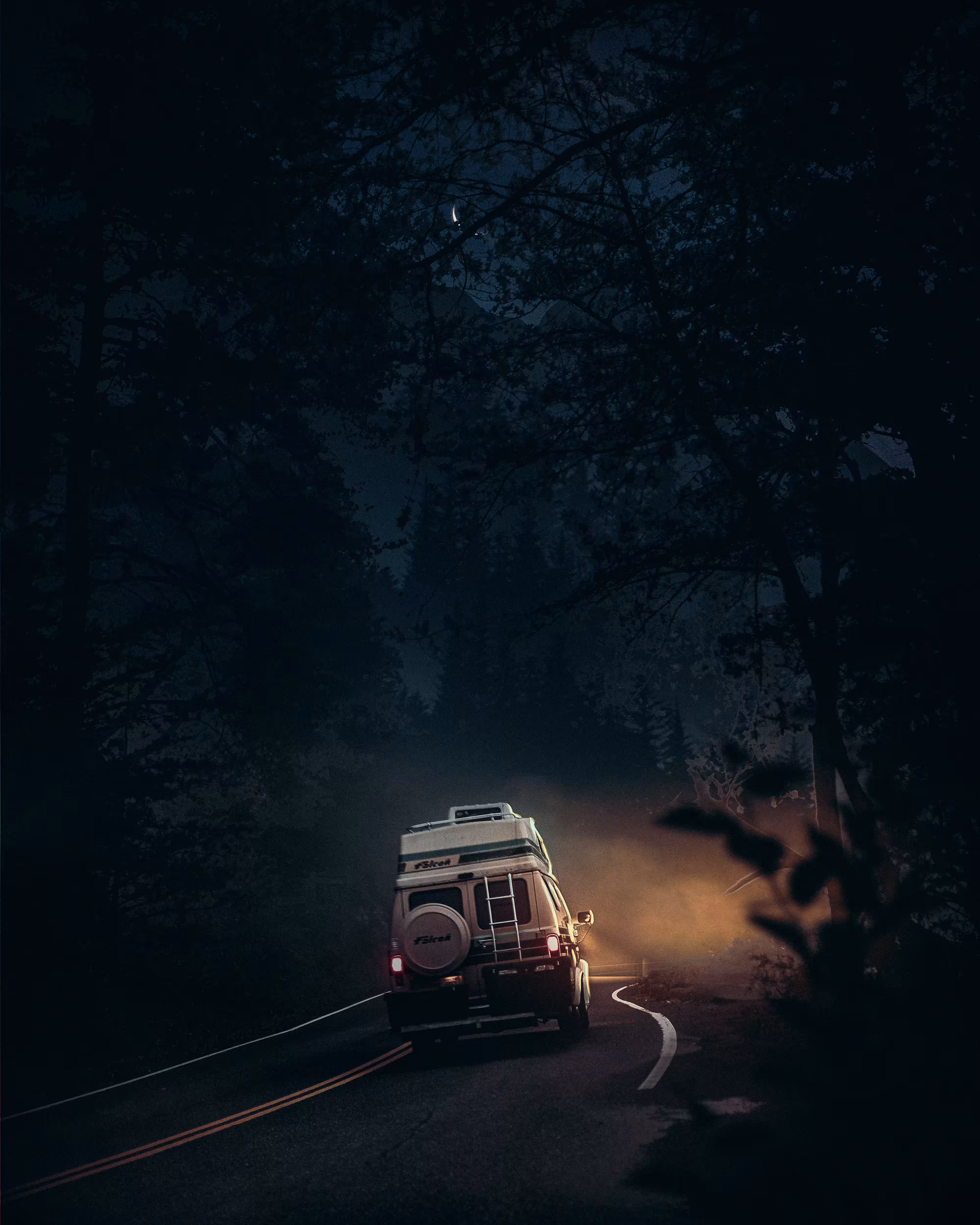 driving through a empty road