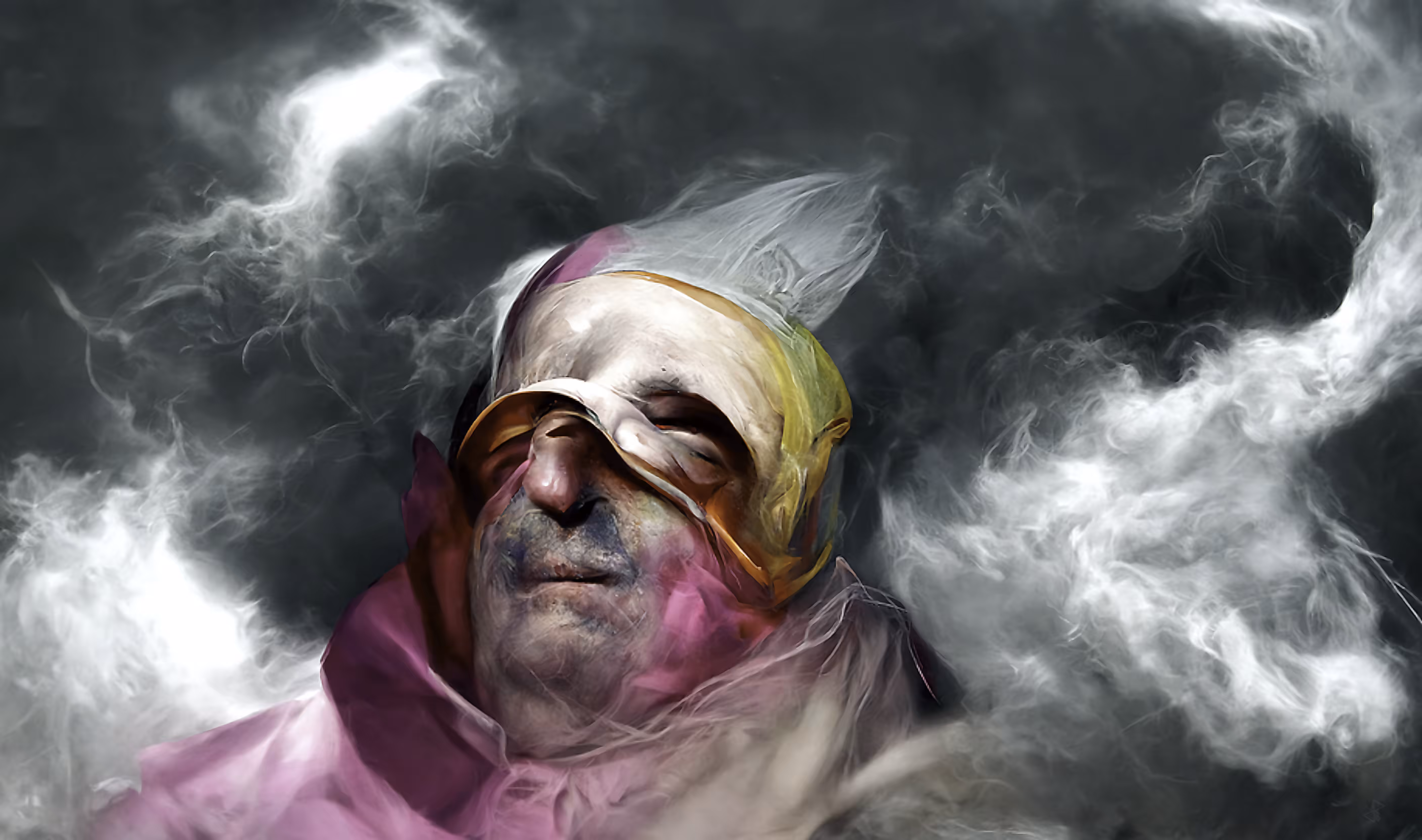 The masked pope dreams of lightning
