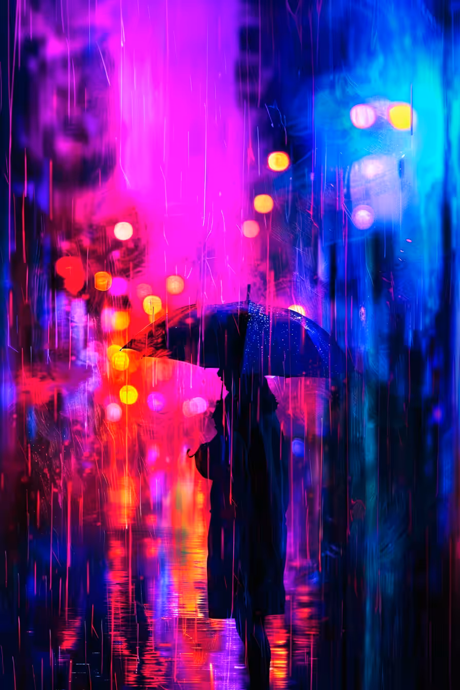 Neon Rainy Night