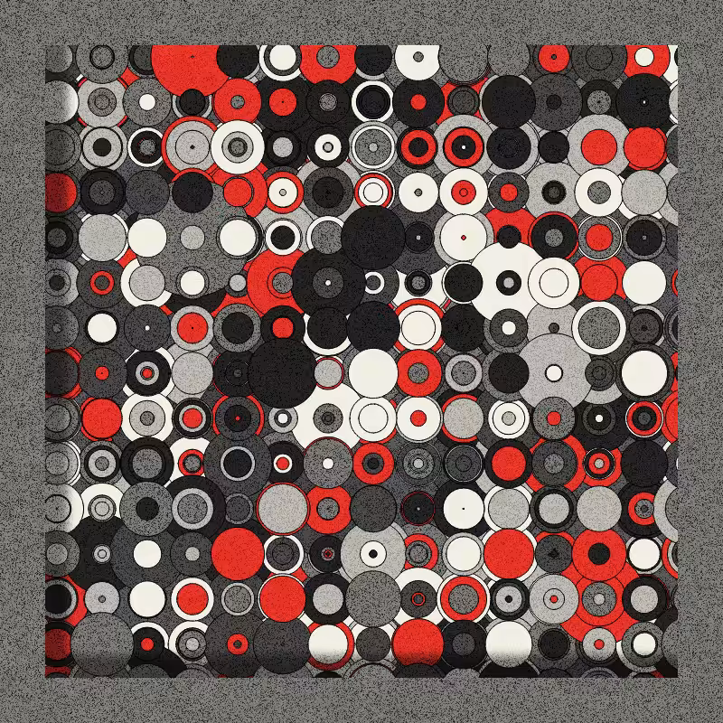 Red, Grey and Circles #8