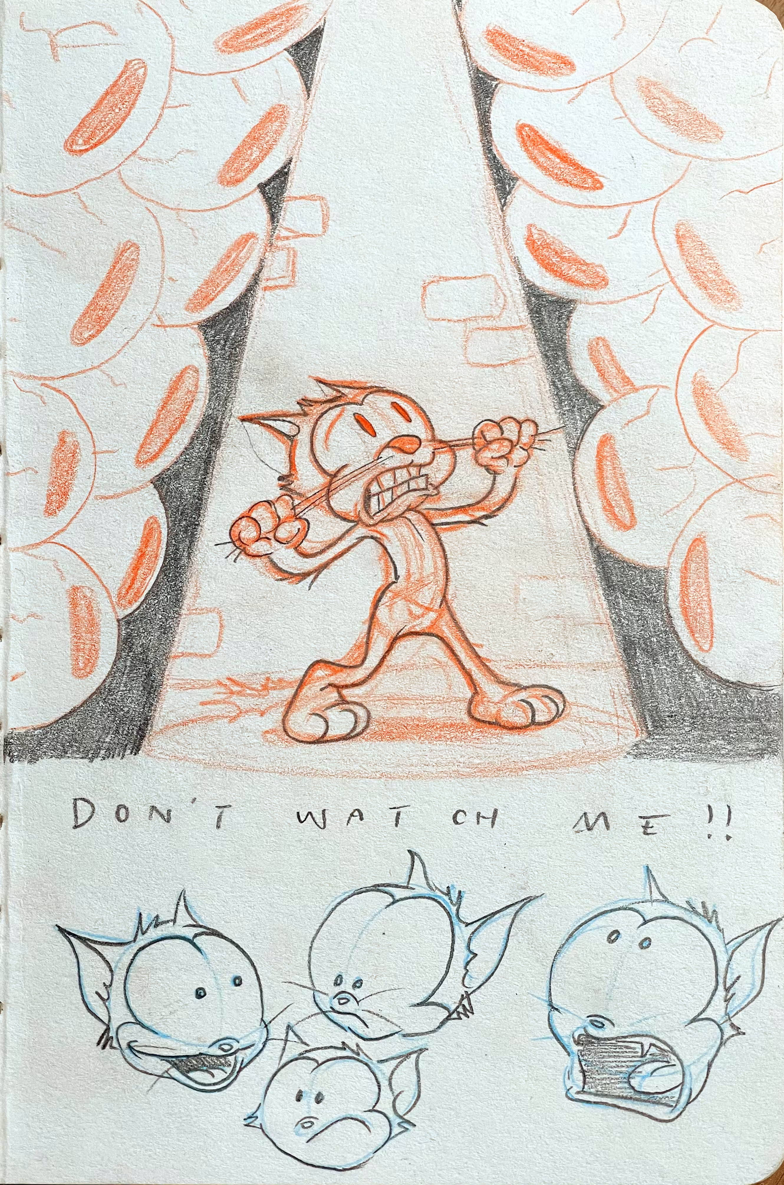 Don't watch me original sketch