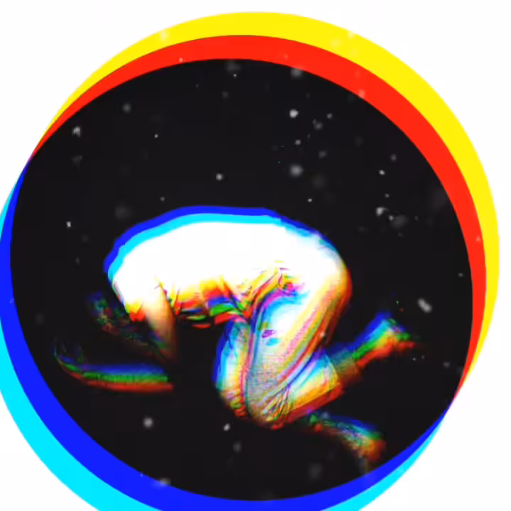 White man in dark circle of anxeity
