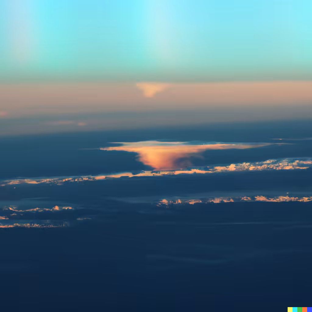 ☁️ 25 -  iridescent cute cloud as observed from C130 research aircraft at sunset, photography
