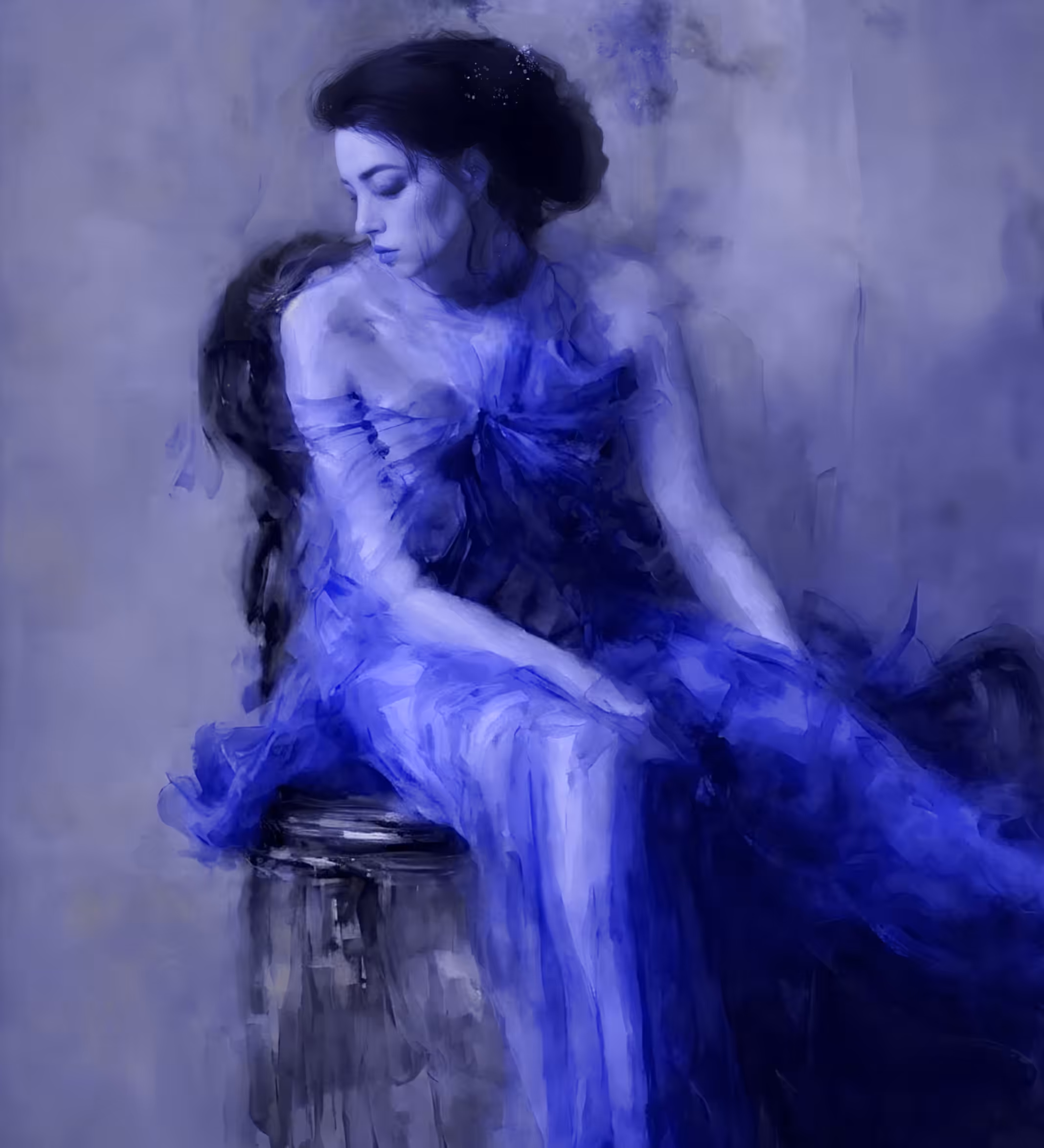 La dame en bleu