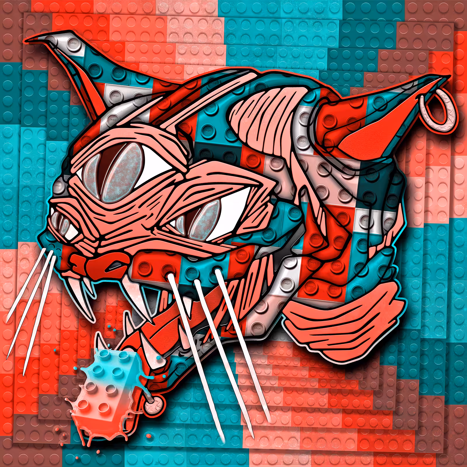 Cosmic Cat 28/33 Build Back Trippier! 🐱✨Lego inspired Limited Edition Collectible by ViNNi KiNiKi