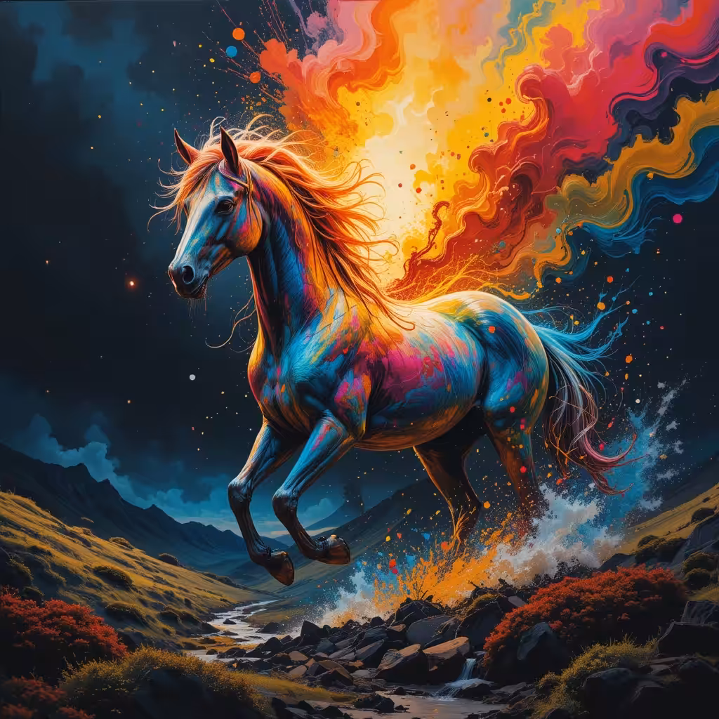 Horse dance in the festival of colors❤