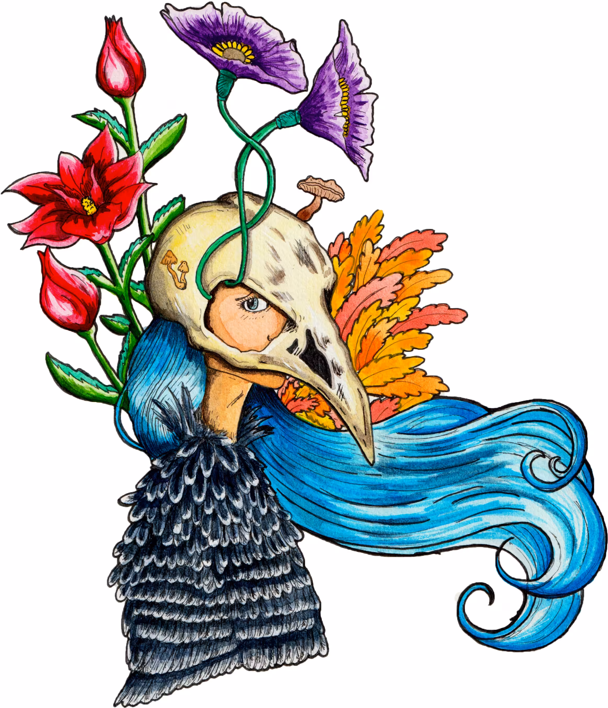 Bird skull lady
