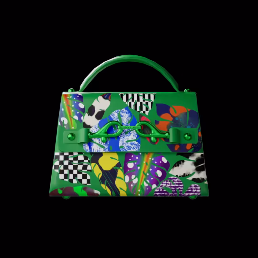 DRESSX: Lou Handbag, Beetle Leaves Green