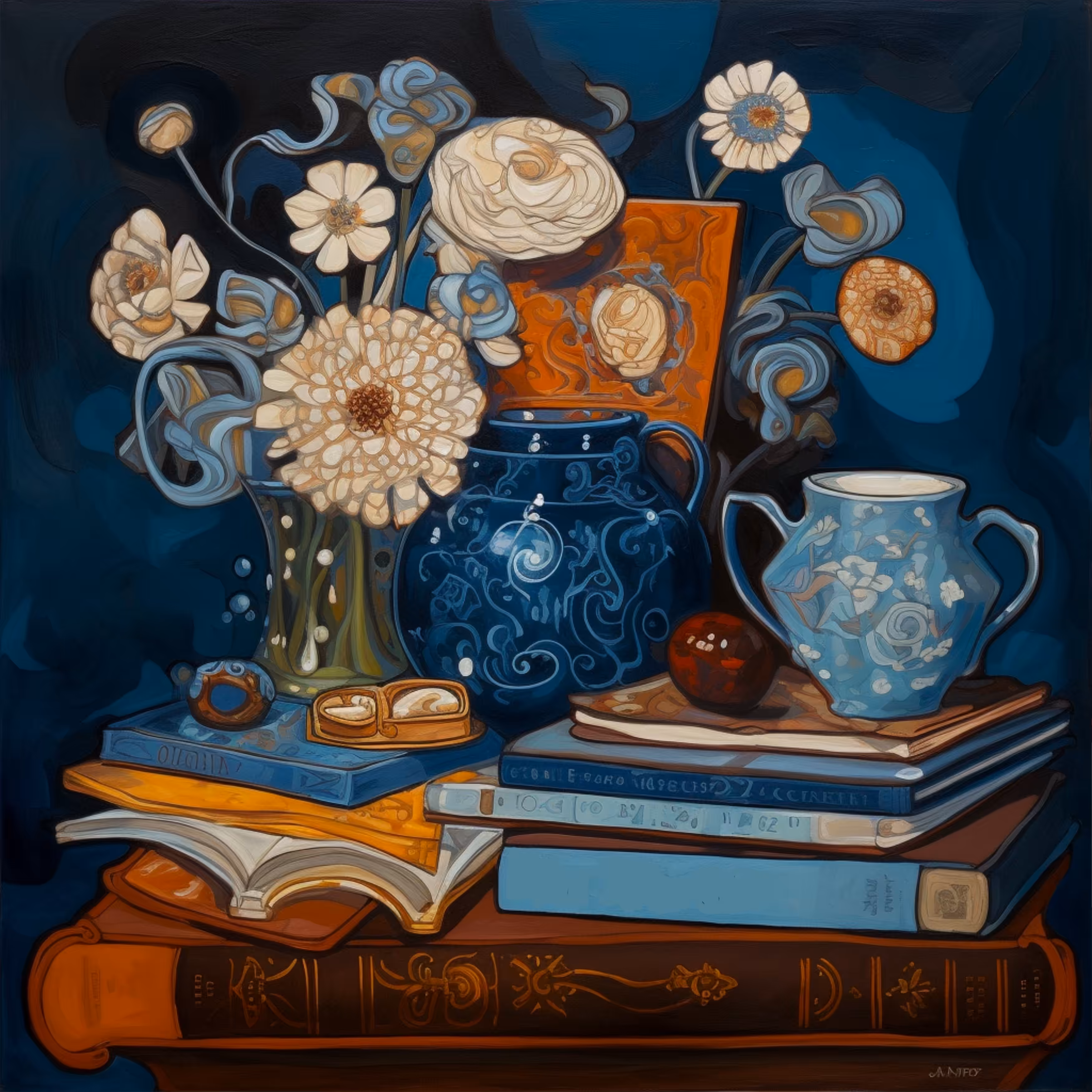 Indigo vase. Blue vase
