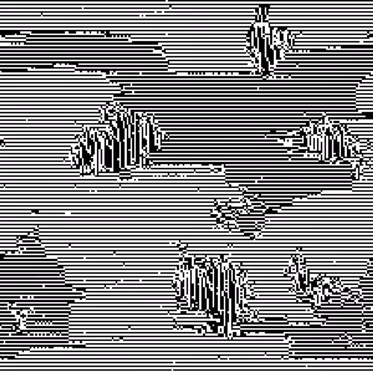 black plateaus, clouds, and noise