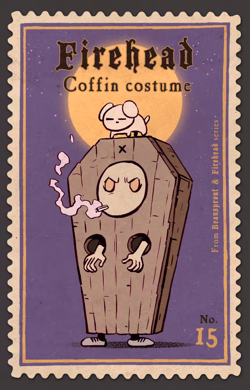 FIREHEAD in Coffin costume Stamp