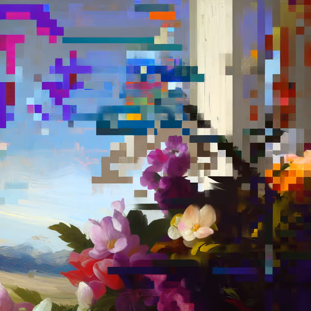 Floral Pixel Landscape | 1