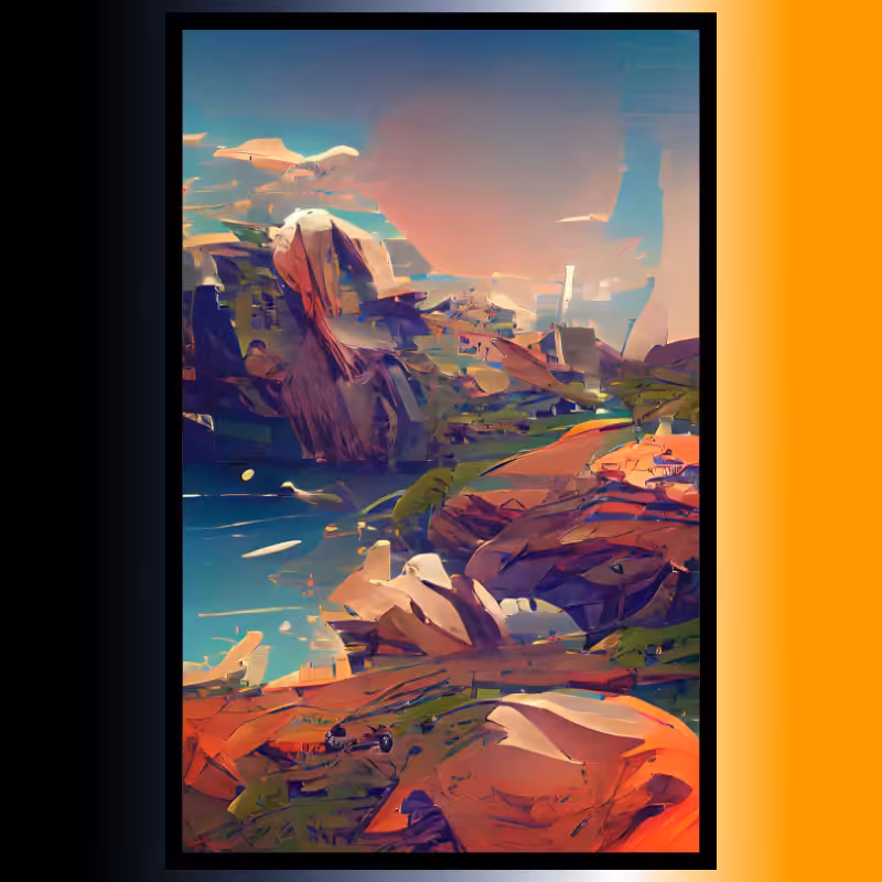 Framed landscape SciFy Art A.I #17