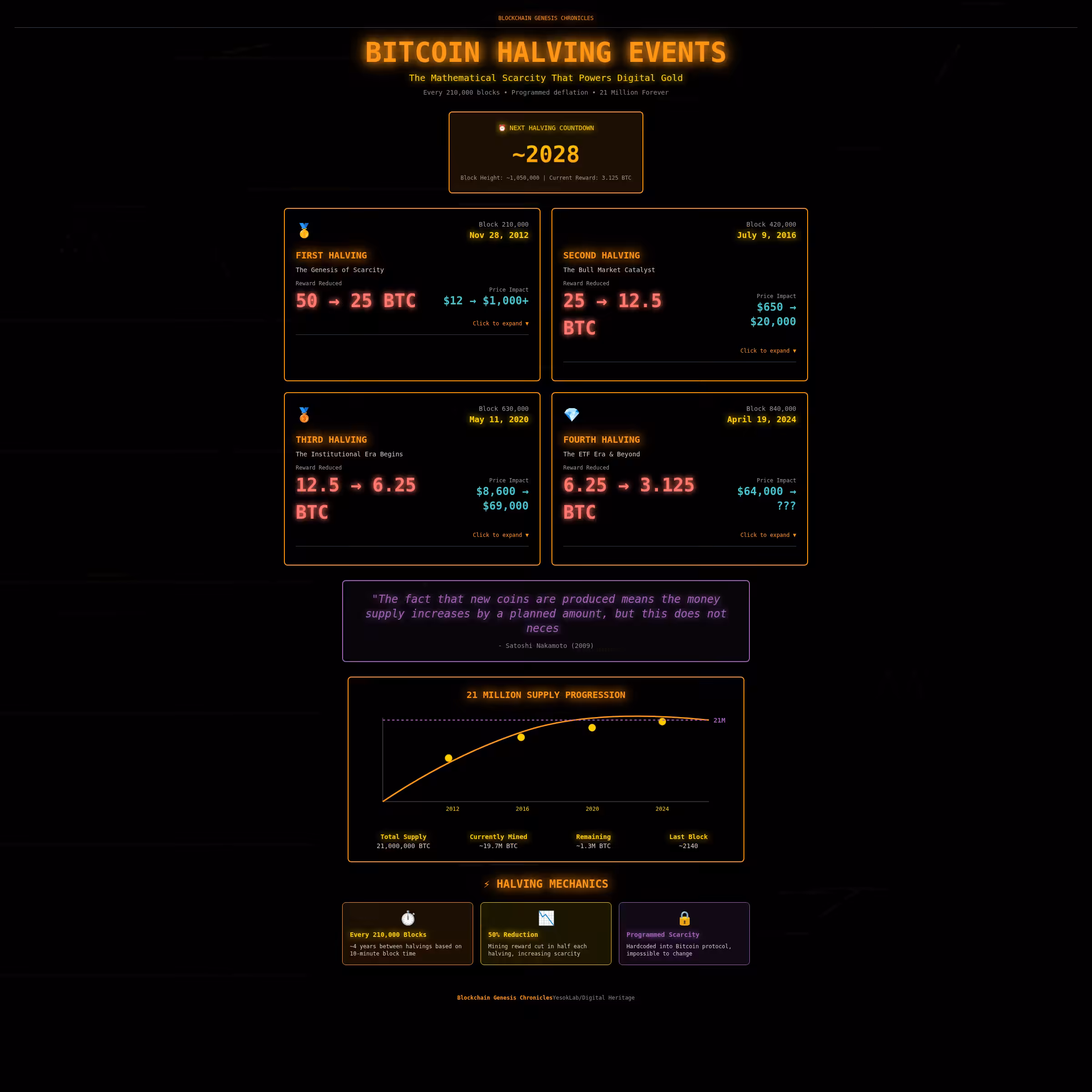 Blockchain Genesis Chronicles #7: Bitcoin Halving Events - The Mathematical Scarcity Engine