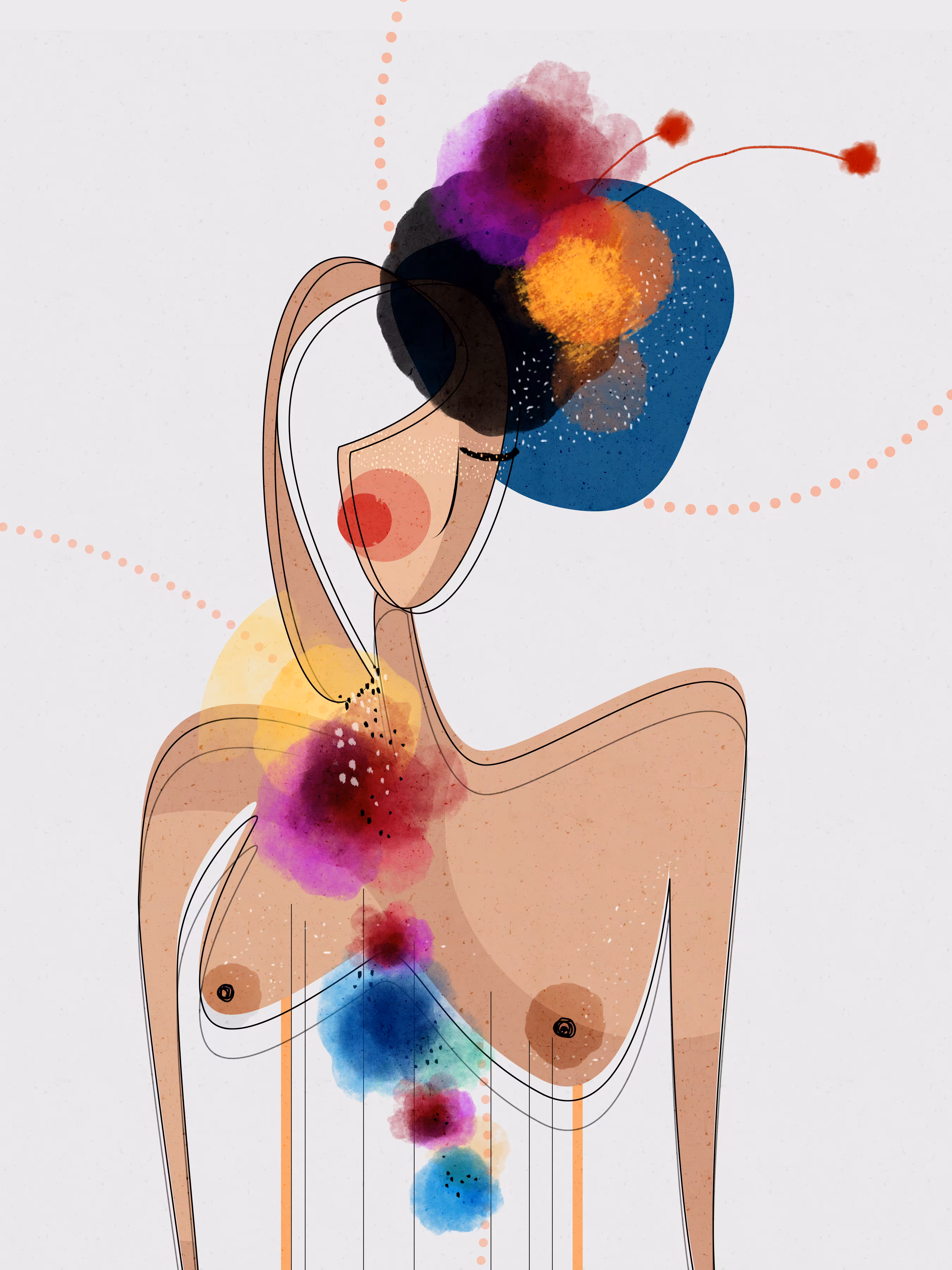 Nude in a Fascinator Hat