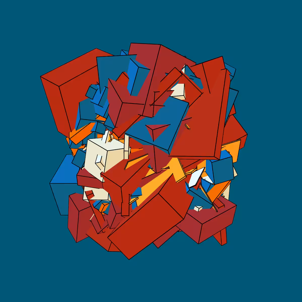 Asymmetric stacked boxes #23