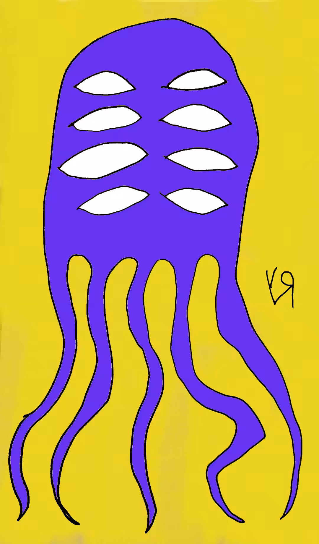 Post-Apocalypse ARTZ: "White Eyed Squid (For #Tezos4Tezos May 2022)" by Richard F. Yates (Holy Fool)