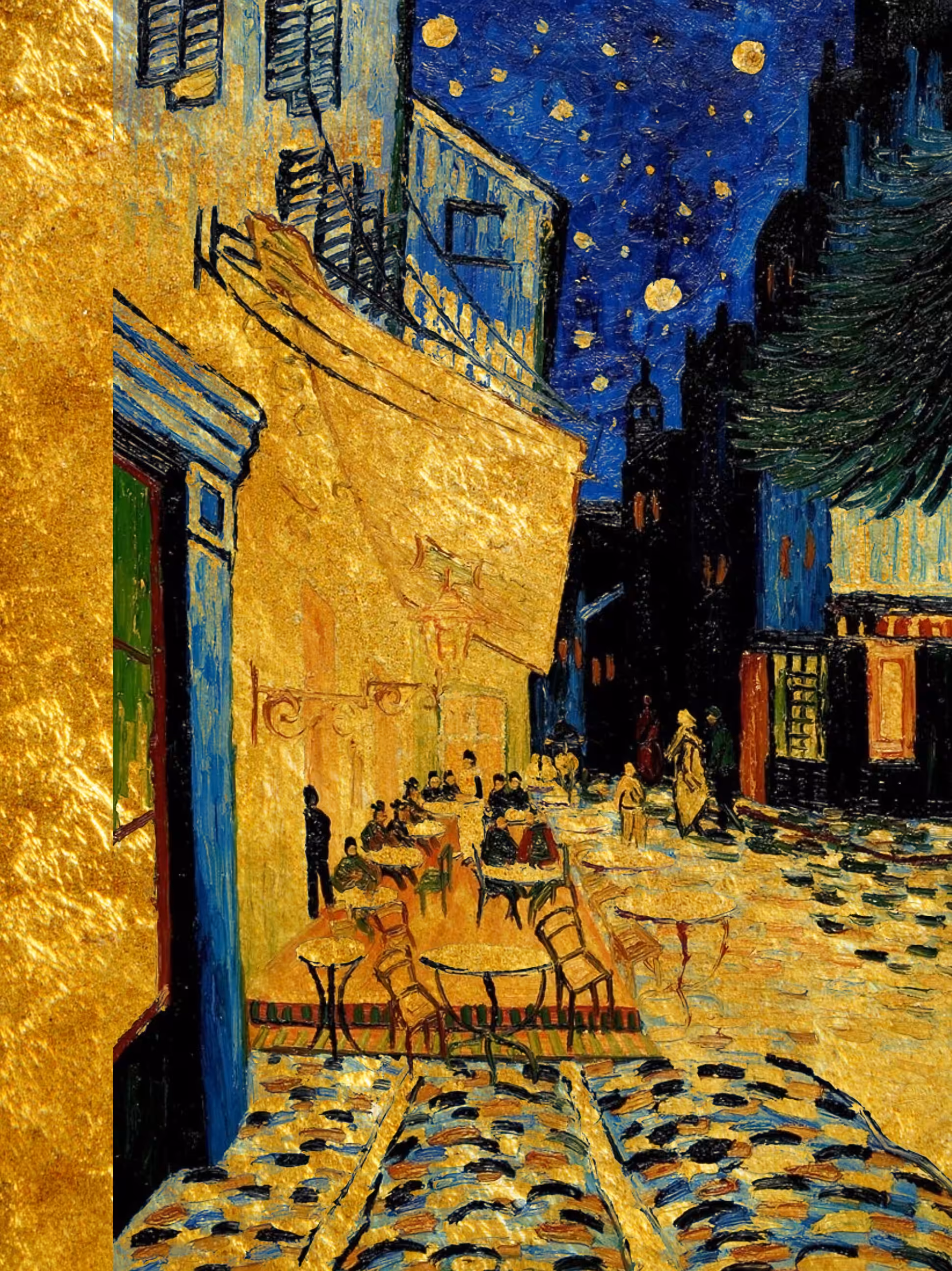 Golden Café Terrace at Night
