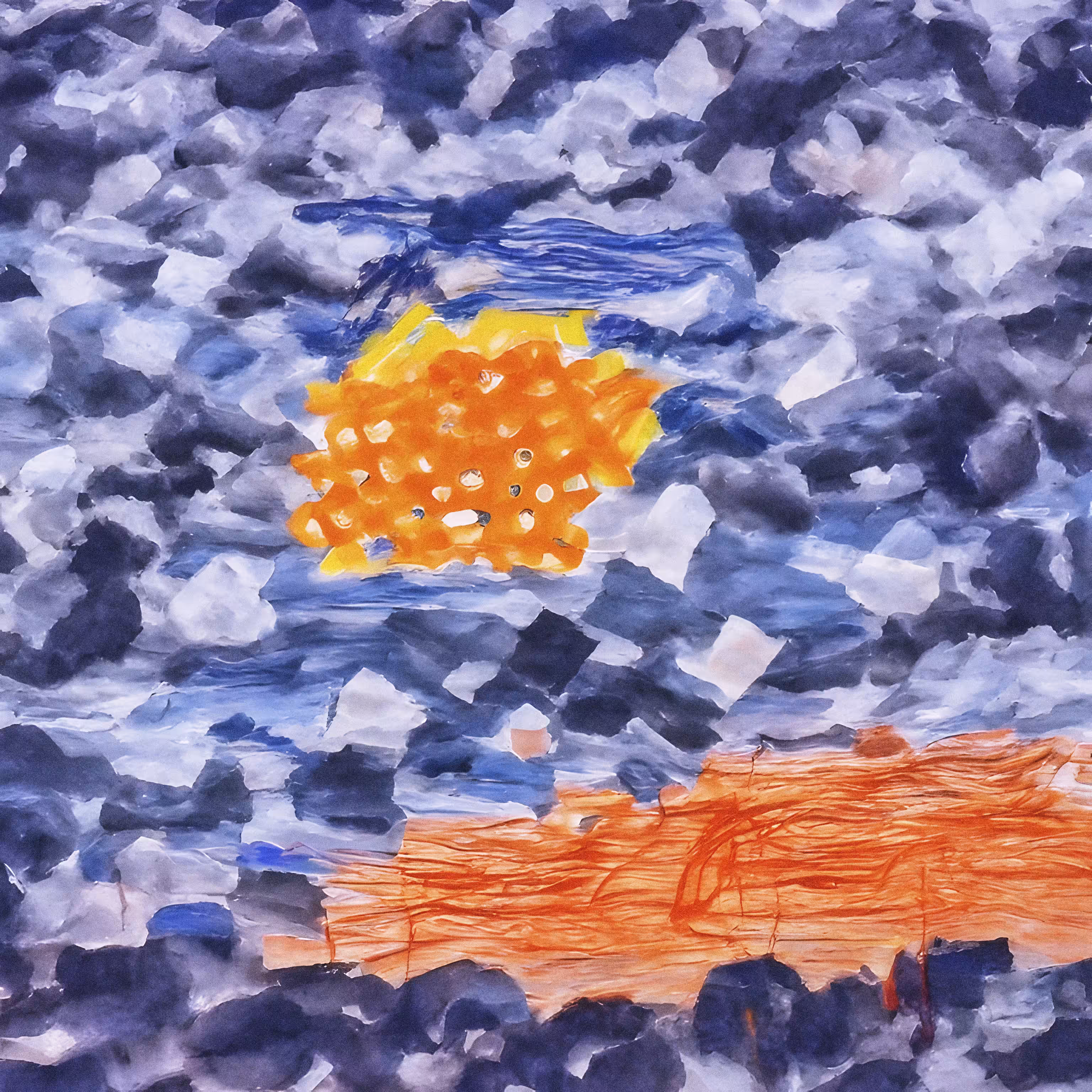 A cloudy sunset.