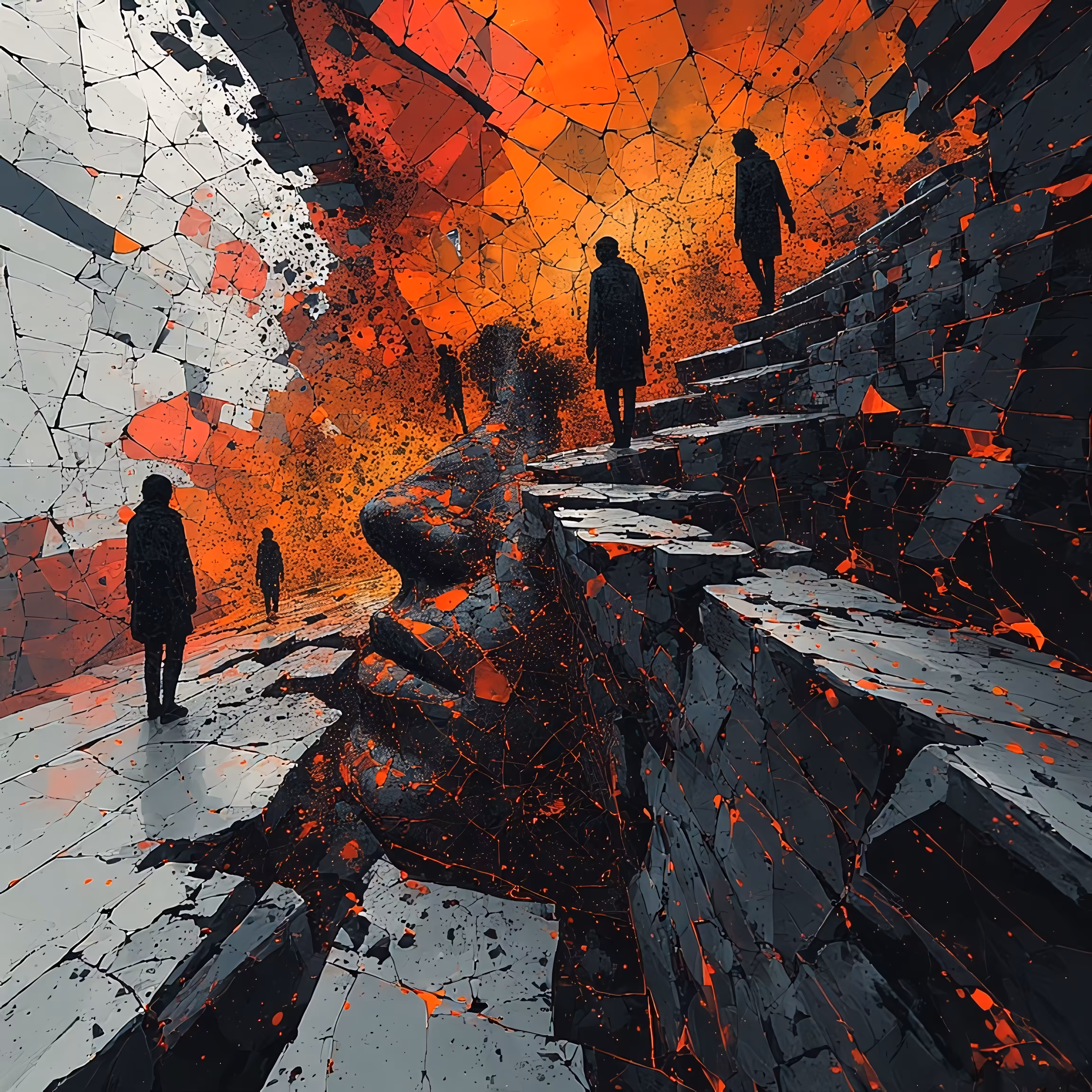 365 Brushstrokes of the Future: Fractured Ascension: The Obsidian Path