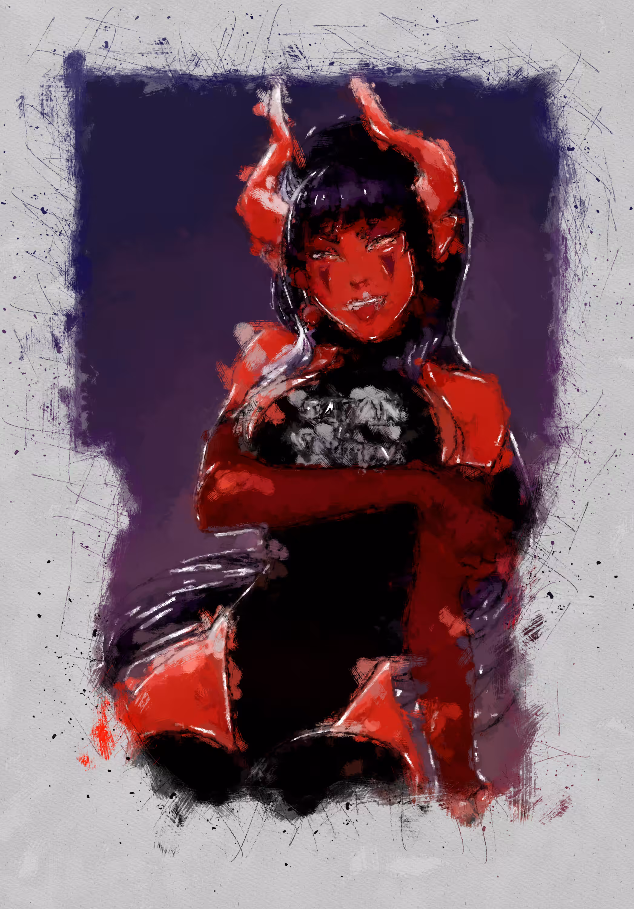 Painting of an evil girl 2
