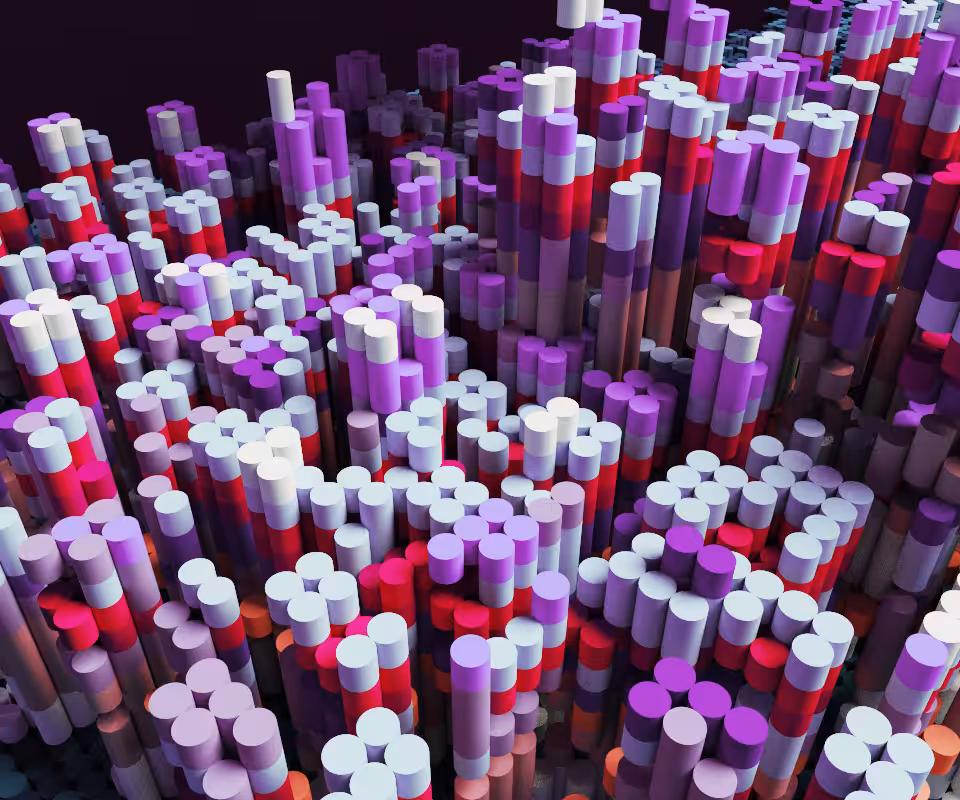 3D colorful cylinder objects