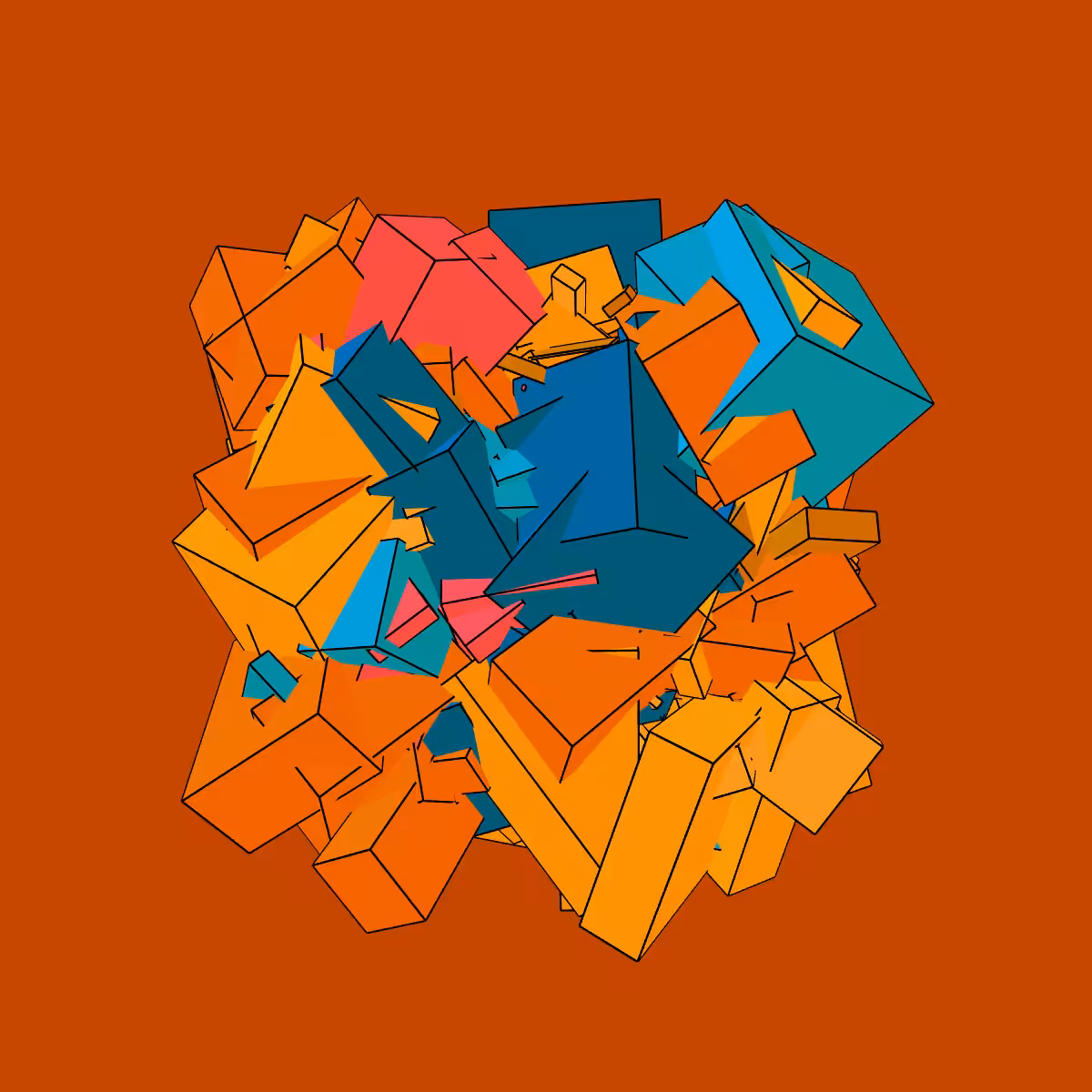 Asymmetric stacked boxes #17