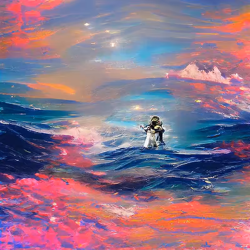 Astronaut in ocean