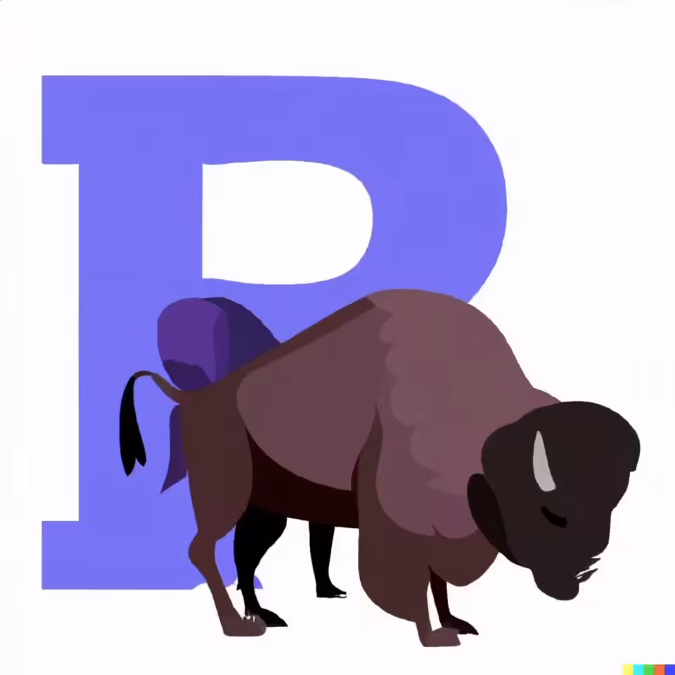Letter B with Bison - revisited 
