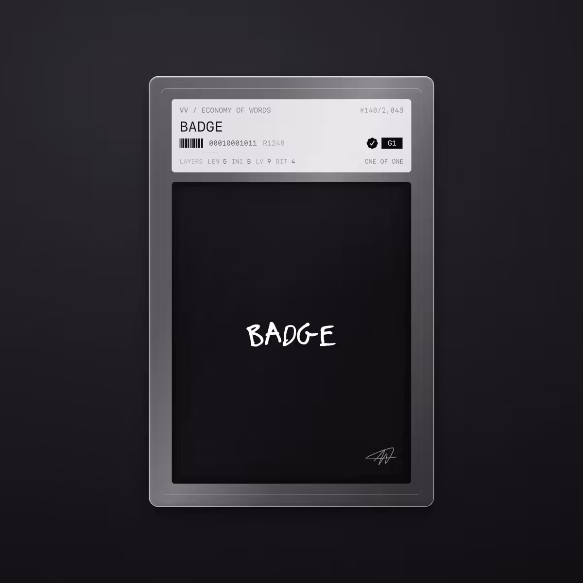 Economy of Words: BADGE · #140