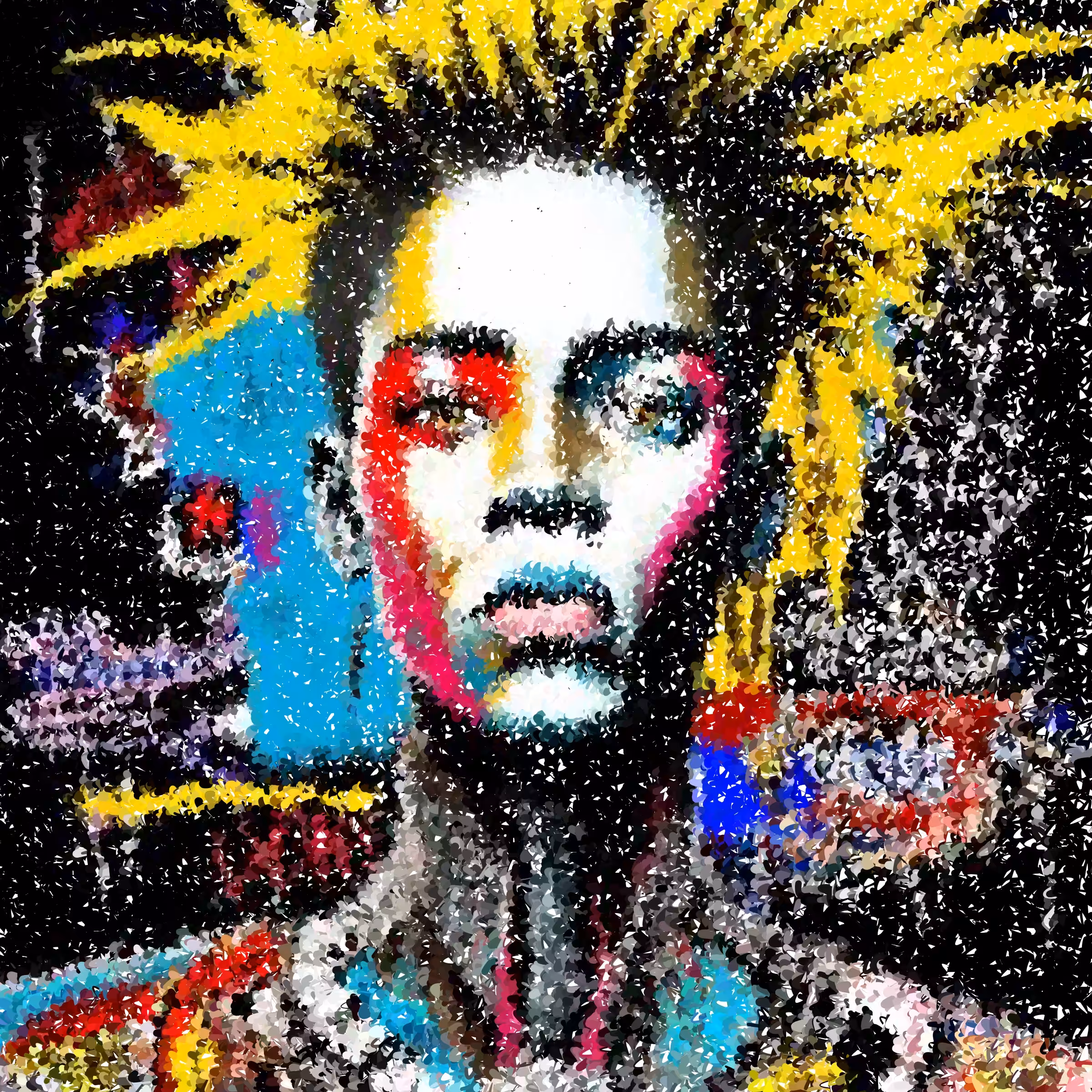 Generative Arts: Young Punk Girl, Medium size Abstract Generative Art From ArtH2O 2023