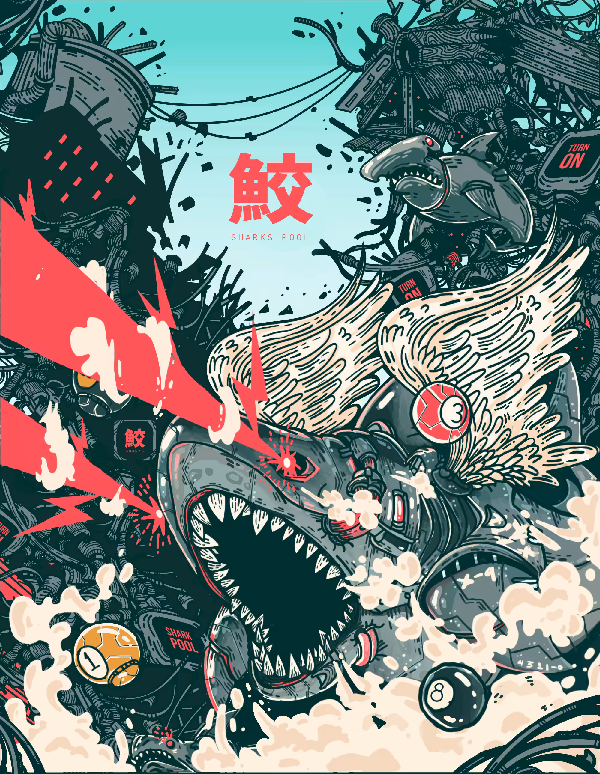 鮫  SHARK POOL (commission  by  uxo.eth)