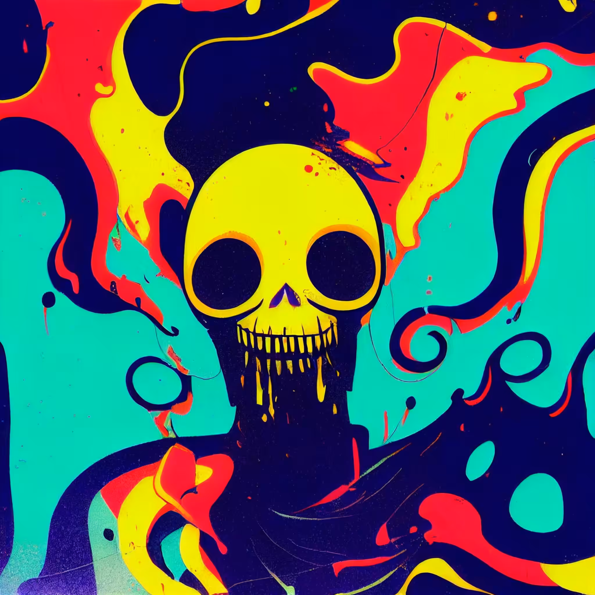 Psychedelic Art: Psychedelic skull
